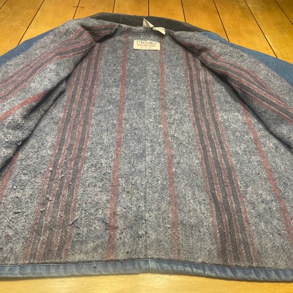 Vtg 80s Walls Blizzard Pruf USA Made Blanket Lined Denim Chore Barn Jacket Med - Picture 5 of 15